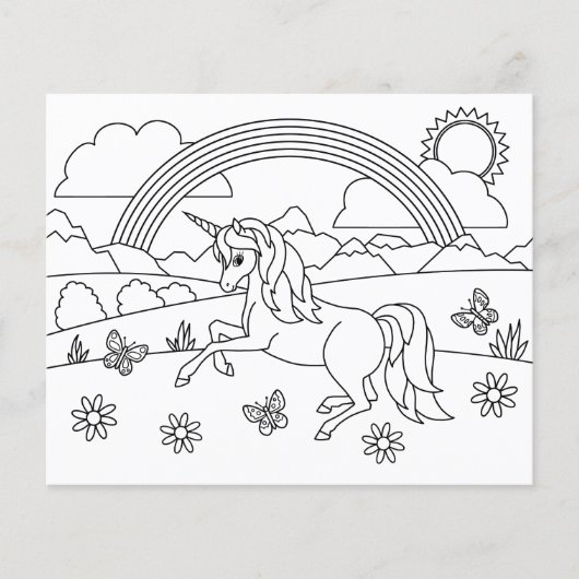 Kinder kleur me Unicorn regenboog (Voorkant)