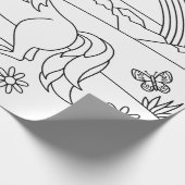 Kinder kleur me Unicorn regenboog Cadeaupapier (Hoek)