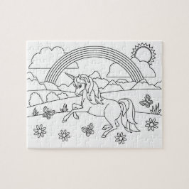 Kinder kleur me Unicorn regenboog Legpuzzel