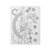 Kinder kleur me Unicorn regenboog Notitieblok (Linkerzijde)