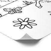 Kinder kleur me Unicorn regenboog Poster (Hoek)