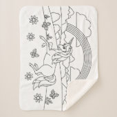 Kinder kleur me Unicorn regenboog Sherpa Deken (Voorkant)