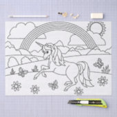 Kinder kleur me Unicorn regenboog Tissuepapier (Craft)