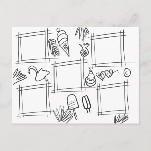 Kinder kleur Tropische vun Tekening Briefkaart (Voorkant)