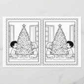 Kinder Kleurboom Papier Kerst Kaart Sjabloon (Voorkant)