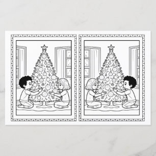 Kinder Kleurboom Papier Kerst Kaart Sjabloon