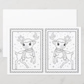 Kinder Kleuren Reindeer Papier Kerst Kaart (Voorkant / Achterkant)