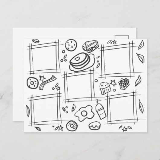 Kinder kleurenfotograaf Breakfast tekent Briefkaart (Voorkant / Achterkant)