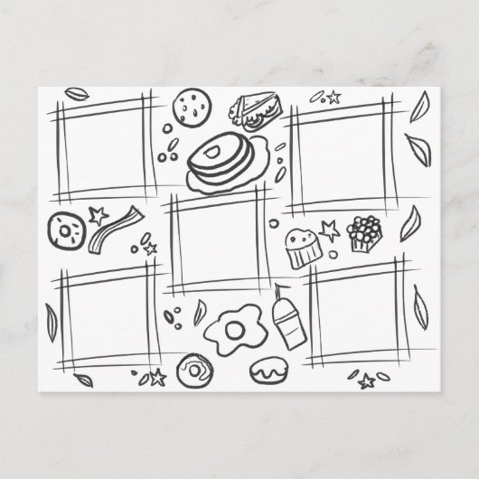 Kinder kleurenfotograaf Breakfast tekent Briefkaart (Voorkant)