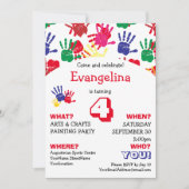 Kinder kleurenhanddrukken Birthday Party Kaart (Voorkant)