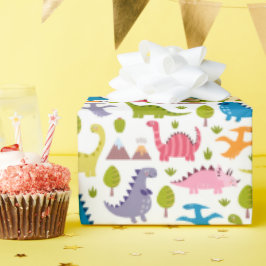 Kinder kleurige dinosaurussen cadeaupapier