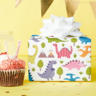 Kinder kleurige dinosaurussen cadeaupapier