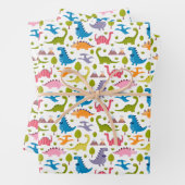 Kinder kleurige dinosaurussen inpakpapier vel (In situ)