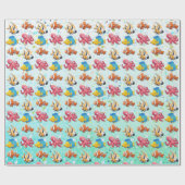 Kinder kleurige tropische vissen cadeaupapier (Vlak)