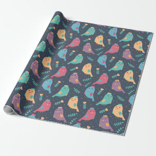 Kinder kleurige vogels die groen blauw geel zoeken cadeaupapier