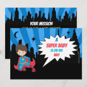 *~* Kinder kleurrijk SUPERHEROS Vet Baby shower Kaart (Voorkant / Achterkant)
