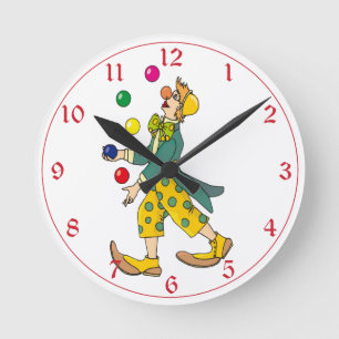 Kinder kleurrijke Circus Clown Juggler Polka Dots Ronde Klok
