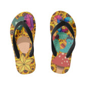 Kinder kleurrijke Clipart Collage Flowers Star Rai Kinder Teenslippers (Voetbed)