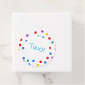 Kinder kleurrijke Confetti Stippen 2e verjaardag Bedankjes Labels (In situ)