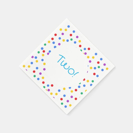 Kinder kleurrijke Confetti Stippen 2e Verjaardagsp Servet (Hoek)