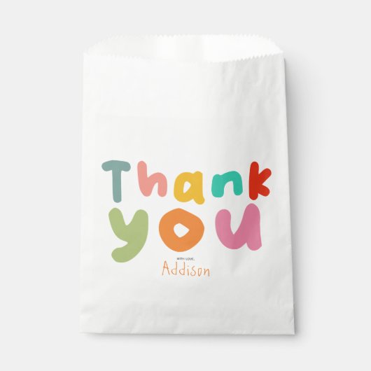 Kinder kleurrijke dank u 1e verjaardag bedankzakje (Voorkant)