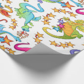 Kinder Kleurrijke Draken Gift Wrapping papier (Hoek)