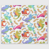 Kinder Kleurrijke Draken Gift Wrapping papier (Vlak)