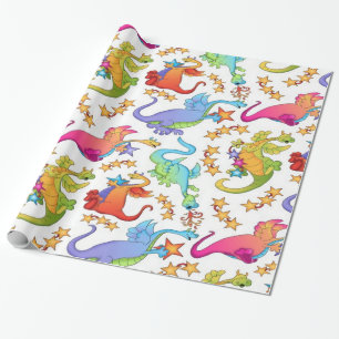 Kinder Kleurrijke Draken Gift Wrapping papier