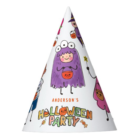 Kinder Kleurrijke Halloween Kostuum Party Feesthoedjes (Voorkant)