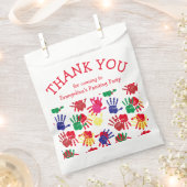 Kinder kleurrijke handafdrukken DANK U Bedankzakje (Geknipt)