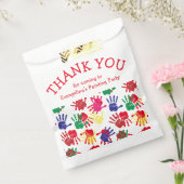 Kinder kleurrijke handafdrukken DANK U Bedankzakje (Gezegeld)