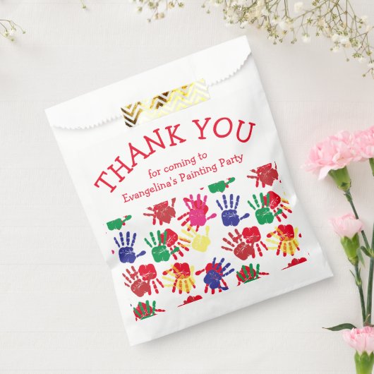 Kinder kleurrijke handafdrukken DANK U Bedankzakje (Gezegeld)