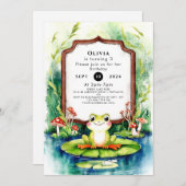 Kinder kleurrijke kikkerverjaardag kaart (Voorkant / Achterkant)