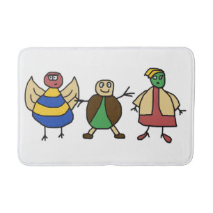 Kinder Kleurrijke Leuke Familie Cartoon Personages Badmat