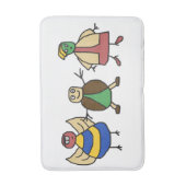 Kinder Kleurrijke Leuke Familie Cartoon Personages Badmat (Voorkant Verticaal)
