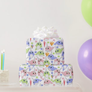 Kinder kleurrijke narwallen cadeaupapier