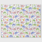 Kinder kleurrijke narwallen cadeaupapier (Vlak)