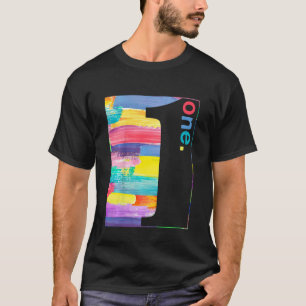 Kinder Kleurrijke Nummer 1 Een 1e Verjaardagsjonge T-shirt