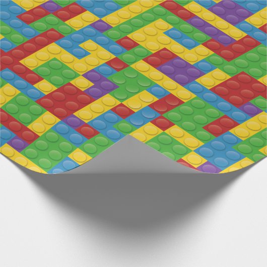 Kinder kleurrijke plastic blokken cadeaupapier (Hoek)