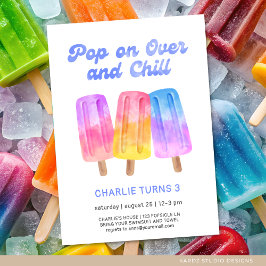 Kinder Kleurrijke Popsicle Zomer 3e Verjaardag Kaart