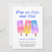 Kinder Kleurrijke Popsicle Zomer 3e Verjaardag Kaart (Voorkant)