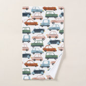 Kinder kleurrijke Retro-auto en vrachtwagenpatroon Bad Handdoek (Handdoek)