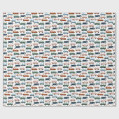 Kinder kleurrijke Retro-auto en vrachtwagenpatroon Cadeaupapier (Vlak)