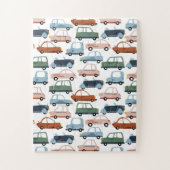 Kinder kleurrijke Retro-auto en vrachtwagenpatroon Legpuzzel (Verticaal)