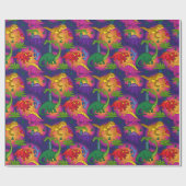 Kinder Kleurrijke Schattigee Dinosauruspatroon Cadeaupapier (Vlak)