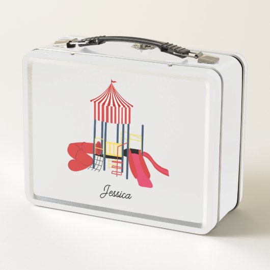 Kinder Kleurrijke Speelplaats Aangepaste Naam (Achterkant)