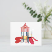Kinder kleurrijke speeltuin feestdagenkaart (Staand voorkant)