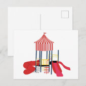 Kinder kleurrijke speeltuin feestdagenkaart (Voorkant / Achterkant)