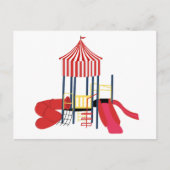 Kinder kleurrijke speeltuin feestdagenkaart (Voorkant)