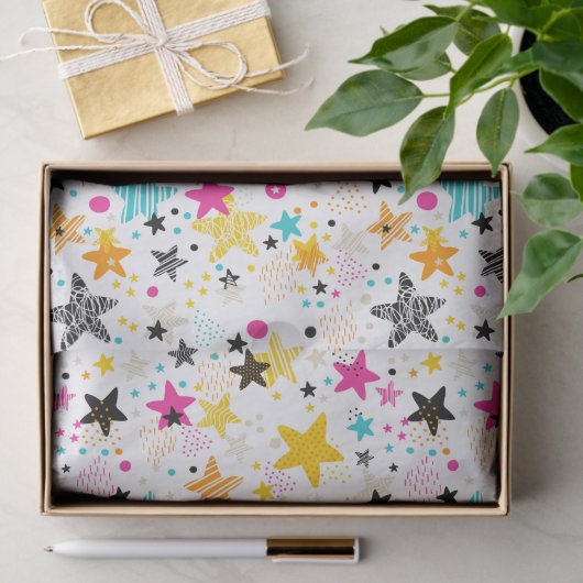 Kinder kleurrijke sterren tissuepapier (Geschenk)